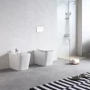 Paire de Sanitaires Edge Rim - Cuvette + Bidet Filo Muro Blanc Brillant - Sans Bride, Abattant Soft-Close