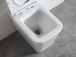 Paire de Sanitaires Edge Rim - Cuvette + Bidet Filo Muro Blanc Brillant - Sans Bride, Abattant Soft-Close