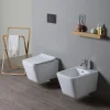 Paire De Sanitaires Suspendus Wc Et Bidet En Céramique Avec Émail Antibactérien Et Système Rimless - Rock