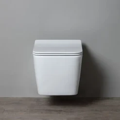 Paire De Sanitaires Suspendus Wc Et Bidet En Céramique Avec Émail Antibactérien Et Système Rimless - Rock