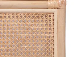 Panier à linge en rotin finition cannage avec couvercle - L. 45 x P. 33 x H. 56 cm - Naturel - CALYMA