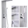 Panneau de douche Chromé en Laiton 4 en 1 Colonne de Douche Hydromassante Murale Système de Douche Multifonctionnel
