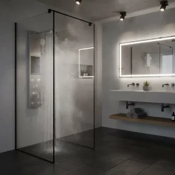 Panneau de Douche en Laiton Massif, Jets Hydromassants, Douche Effet Pluie XXL