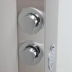 Panneau De Douche Hydromassante En Acier Brossé Chromé H 150Cm