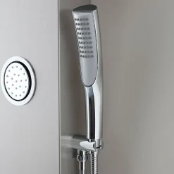 Panneau De Douche Hydromassante En Acier Brossé Chromé H 150Cm