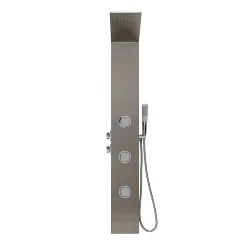 Panneau De Douche Hydromassante En Acier Brossé Chromé H 150Cm