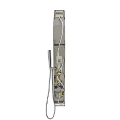 Panneau De Douche Hydromassante En Acier Chromé Avec Design Carré