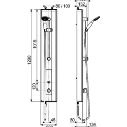 Panneau de douche thermostatique - Débit 6 l/min - Presto Touch + Mastermix - 1/2' - Prestotem 2 - Presto