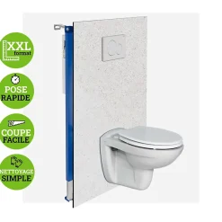 Panneau d'habillage pour bâti,support WC suspendu, 1200x1200x4 mm, finition Marbre Gris, Versilla KOBERT,IN