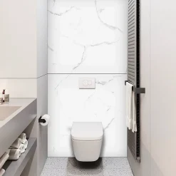 Panneau d'habillage pour bâti,support WC suspendu, 1200x1200x4 mm, finition Marbre Blanc, Mud KOBERT,IN