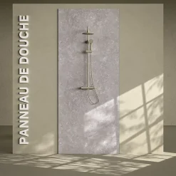 Panneau Douche PVC Béton - L. 240 x l. 100 x ép. 1 cm