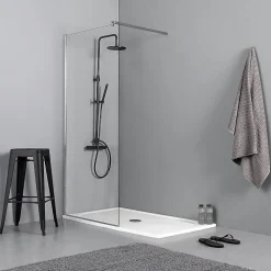 Panneau fixe pour porte de douche cm 100 verre clair 6 mm - walk in