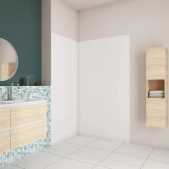 Panneau mural de douche blanc 120x80x210cm,Panneaux muraux salle de bain habillage mural aluminium,avec 2 profilés de finition