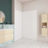 Panneau mural de douche blanc 100x80x210cm,Panneaux muraux salle de bain habillage mural aluminium,avec 2 profilés de finition