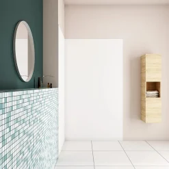 Panneau mural de douche blanc 100x80x210cm,Panneaux muraux salle de bain habillage mural aluminium,avec 2 profilés de finition