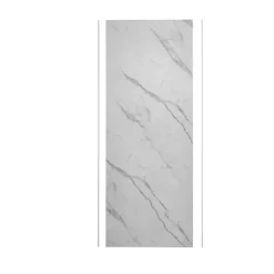 Panneau mural de douche effet blanc marbre 80 x 210 cm mural aluminium avec 1 profile - Étanche, durable et facile à nettoyer