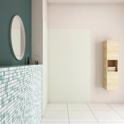 Panneau mural de douche Ivoire 120x90x210cm,Panneaux muraux salle de bain habillage mural aluminium,avec 2 profilés de finition