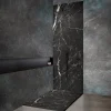 Panneau mural de douche resine effet marbre noir 250x100 cm Natte d'etancheite periferique integree