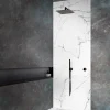 Panneau mural de douche resine effet marbre blanc 250x100 cm Natte d'etancheite periferique integree