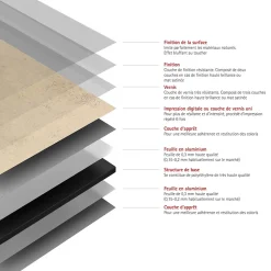 Panneau mural de salle de bains l.100 x H.255 cm, effet travertin beige, Schulte DécoDesign