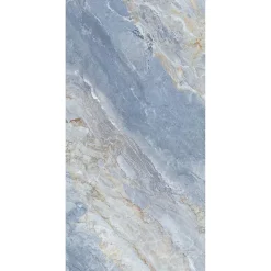 Panneau mural de salle de bains l.100 x H.210 cm, effet marbre bleu, Schulte DécoDesign Softtouch