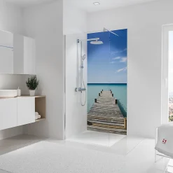 Panneau mural de salle de bains l.90 x H.210 cm, ponton du Maldives, Schulte DécoDesign Photo