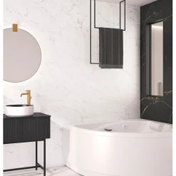 Panneau mural de salle de bain - Kinewall Design - KINEDO - Marbre blanc - 125x250 cm