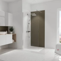 Panneau mural de salle de bains l.90 x H.210 cm, taupe, Schulte DécoDesign Couleur