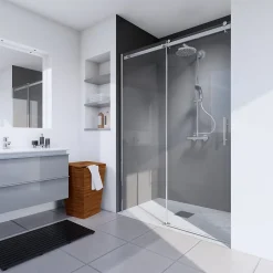 Panneau mural de salle de bains l.90 x H.210 cm, anthracite, Schulte DécoDesign Couleur