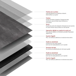 Panneau mural de salle de bain l.100 x H.255 cm, schiste anthracite, Schulte Décodesign vendu par 2
