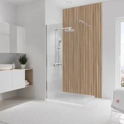 Panneau mural de salle de bain l.125 x H.255 cm, japandi vertical, Schulte DécoDesign