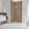 Panneau mural de salle de bains l.100x255 cm, décor bois, Schulte Décodesign vendu par 2