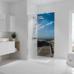 Panneau mural de salle de bains l.90 x H.210 cm, ponton mer du Nord, Schulte DécoDesign Photo