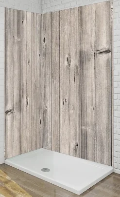 Panneau Mural Douche salle de bain BOIS Grisé 90 cm x 210 cm Ma Nouvelle Déco