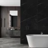 Panneau Mural Douche SPC/PVC Décor Marbre Noir satiné - 90x260cm - 2,34M²