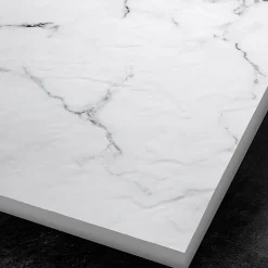 Panneau mural pour salle de bain resine effet marbre blanc 250x120 cm Natte d'etancheite periferique integree