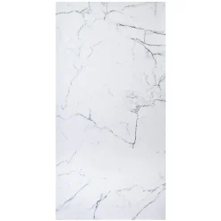 Panneau mural pour salle de bain resine effet marbre blanc 250x120 cm Natte d'etancheite periferique integree