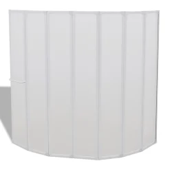 Pare baignoire à 7 volets avec porte-serviettes (140x168 cm - Blanc)