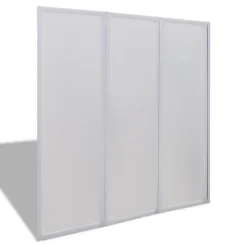 Pare baignoire à 3 volets rétractables (141x132 cm - Blanc)