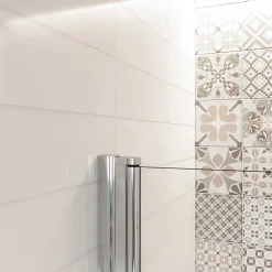 Pare baignoire 2 volet pliante et pivotant chrome - L.90 x H.140 cm en 6mm verre anticalcaire
