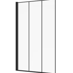 Pare baignoire 1 volet 70x120 cm sérigraphié effet verrière avec profilé en aluminium noir