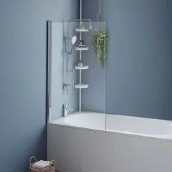 Pare baignoire 1 volet 70x120 cm avec profilé en aluminium argenté