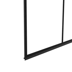 Pare baignoire 1 volet 80x140 cm sérigraphié effet verrière avec profilé en aluminium noir