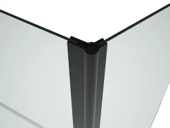 Pare baignoire avec porte-serviette et retour pivotant noir mat - (70 + 30) x 140 cm - PRIMAEL