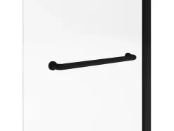 Pare baignoire avec porte-serviette en métal noir mat au style industriel - 70 x 140 cm - TOBIN
