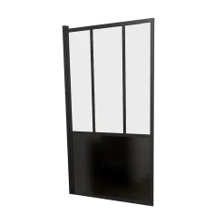 Pare baignoire Black Indus pivotant noir 130 x 75cm Galedo