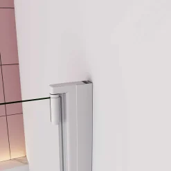 Pare baignoire Blanc mat au angle arrondis pivotant à 180 degrés,L70xH130cm,4mm verre trempé, style industriel