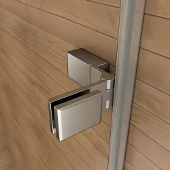Pare baignoire chromé 2 volets - L.120 x H.140cm - 5mm verre sécurité - Pivotant et repliable 180 degré