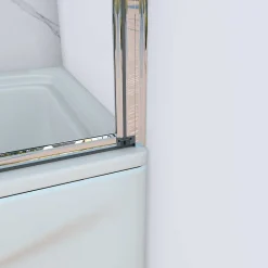 Pare baignoire Chrome pliante,L120xH140cm avec pliante 5 volets pliants 180 degrés,Installation réversible,4mm verre trempé