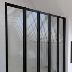 Pare baignoire Five 5 volets pivotants noir 143 x 125cm Galedo